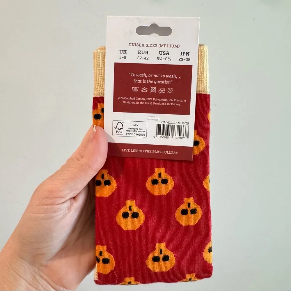 NWT Chatty Feet William Shakes-Feet Novelty Socks Medium US5.5-9.5‎